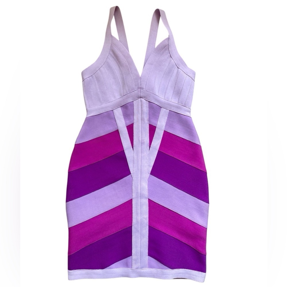 Wow Couture Bandage BodyCon Purple Knit Stretch Mini Dress Women’s Size Medium